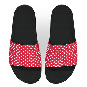 Red and White Polka Dots Slide Sandals