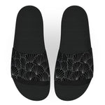 Elegant Black and Gray Shell Pattern Slide Sandals