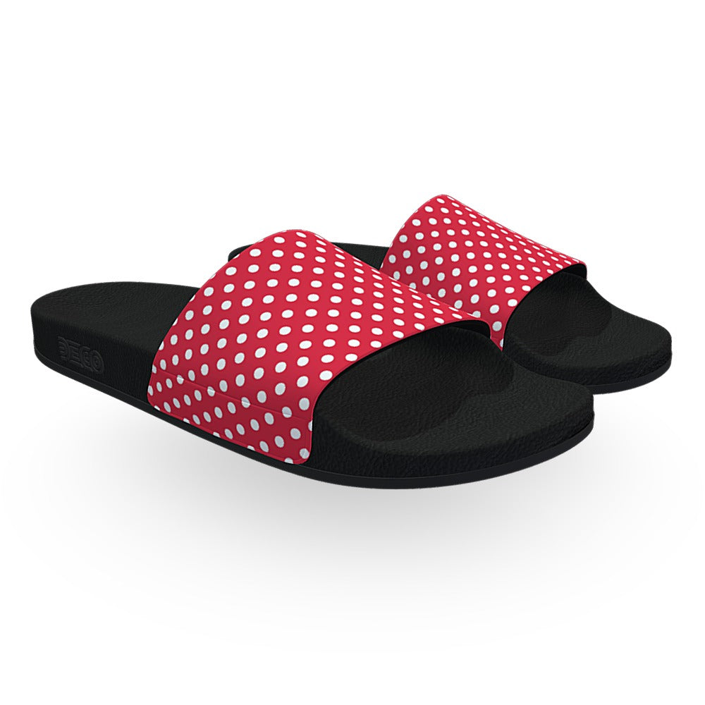 Red and White Polka Dots Slide Sandals