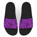 Purple Fishnet Slide Sandals