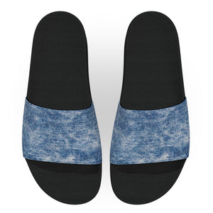 Imitation Denim Slide Sandals