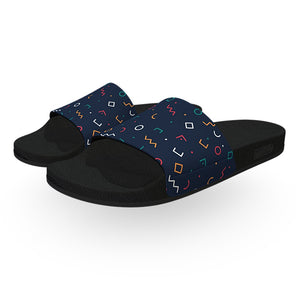 Dark Blue Memphis Confetti Slide Sandals