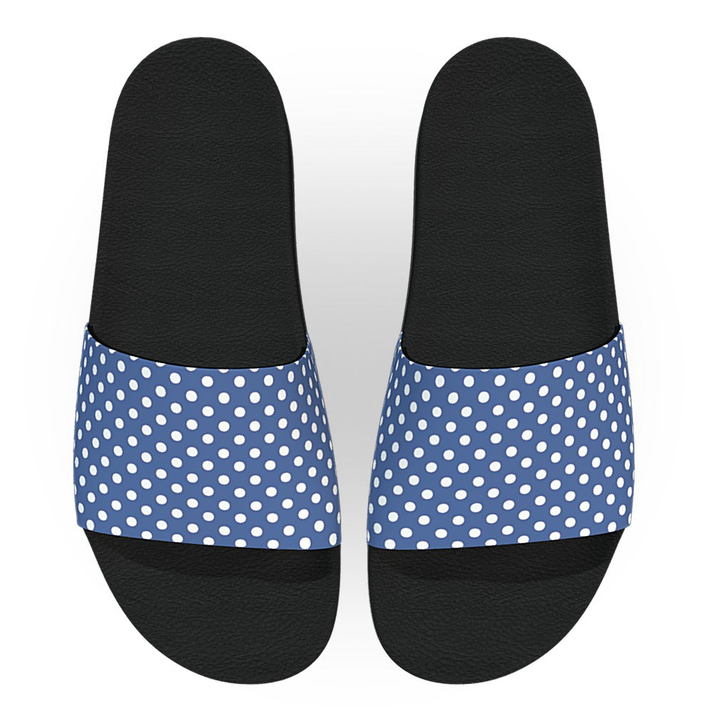 Blue and White Polka Dots Slide Sandals