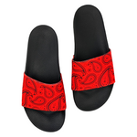 Red Bandana Paisley Pattern Slide Sandals